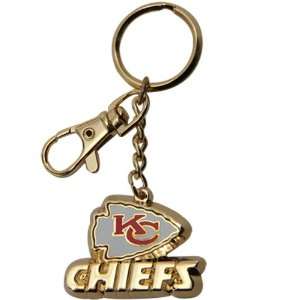 Kansas City Chiefs Gold Tone Zamac Keychain  Sports 