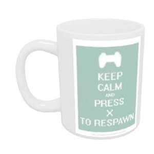  Keep Calm and Press x to Respawn   Mug   Standard Size 