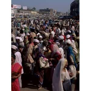 Pilgrims Outside Jagannath Temple, Puri, Orissa State, India Stretched 