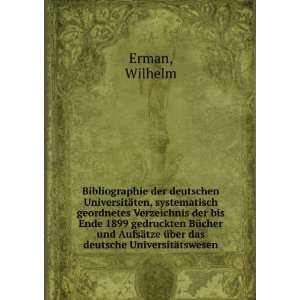   ¤tze Ã¼ber das deutsche UniversitÃ¤tswesen Wilhelm Erman Books