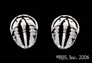 Trilobite Earrings, Silver Fossils, Stud Style, New  