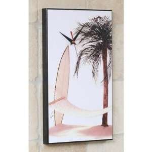  Hammock Palm Tree Surfboard Wall Clock