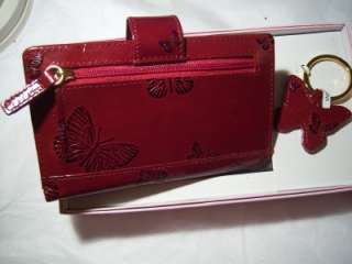 Embossed Butterfly Leather Credit Card Attache Wallet,  