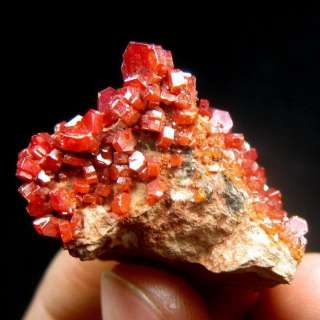 scarlet red VANADINITE crystal cluster AZ069  