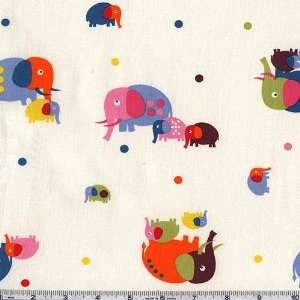  45 Wide Entertaining Elephants Natural Fabric By The 