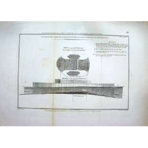    1799 Plan Water Way London Bridge Hansard Engraving