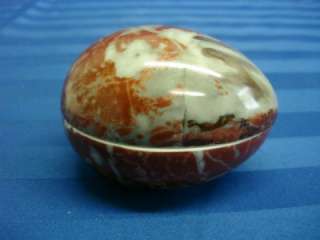 New Vintage Limoges France Brown & Gray Marble Egg / Trinket Box_Free 