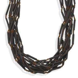  17+3 Multistrand Bamboo Bead Fashion Necklace Jewelry