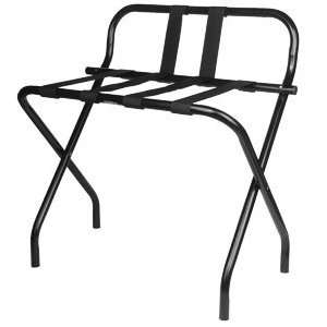  Folding Luggage Rack with Guard   Black