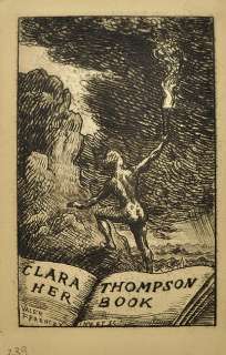 Clara Thompson Vintage Bookplate Signed Valer Ferenczy  