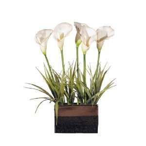  15 Artificial Potted White Calla Lily Flower Arrangement 