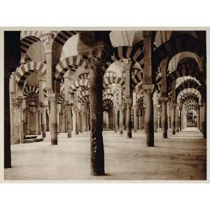  1925 Interior Arch Column Mezquita Mosque Cordoba Spain 