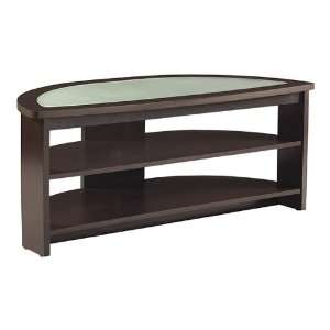  52 in. Half Moon Espresso TV Stand with Glass