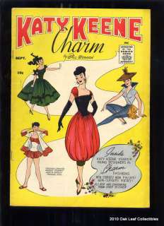 1958 Katy Keene Charm 1 Comic Book paper dolls uncut VG  
