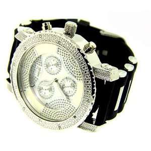 New Mens silver plated Iced out bling watch big heavy large mans urban 