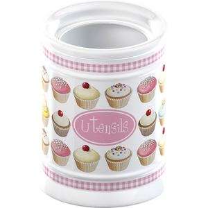 ICED FANCIES Cup Cakes EARTHENWARE Utensils STORAGE JAR  