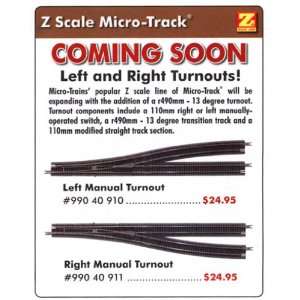  MicroTrains Z Micro Track Right Manual Turnout Toys 