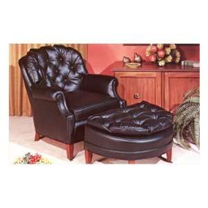  Black Upholstered Chair with Ottoman Premium Poster Print 