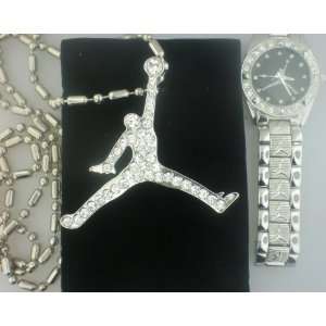    MICHAEL JORDON Jump COMBO SET BLING HIP HOP CHARM 