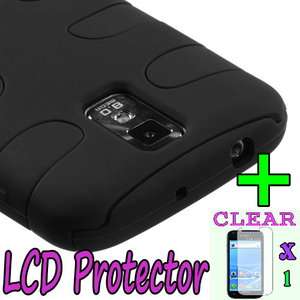 For Samsung Galaxy S2(tmobile) Black/Black Armor Case Phone Cover+LCD 