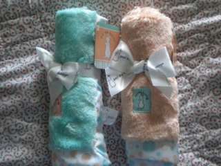   Bunny Plush Blanky Plush Security Blanket Lovey in Teal or Peach NWT