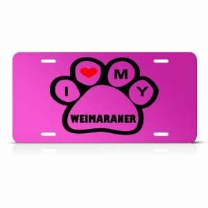 Weimaraner Dog Dogs Pink Novelty Animal Metal License Plate Wall Sign 
