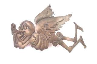 Day of Dead Tin Skeleton Angel Ornament Folk Art Left  