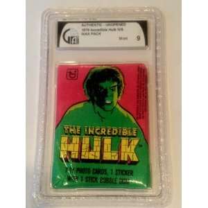  1979 Incredible Hulk Unopened Wax Pack Graded GAI 9 MInt 