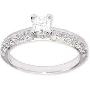 Kobelli Je taime Asscher and Round Diamond Engagement Ring, Size 6 
