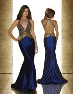 Stunning blue formal bridal/prom evening dress/ball gown Sz4 6 8 10 12 