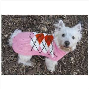  Chilly Dog 200 28 Pink Classic Argyle Dog Sweater Size 