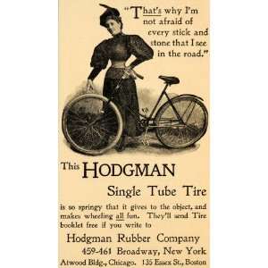  1896 Ad Hodgman Rubber Bicycle Transport Cycle Tire 