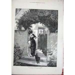  Holyoake Fine Art 1871 House Ladies Dog Step Hedges