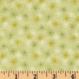  44 Wide Kitty Kimono Star Flower Pea Green Fabric By The 