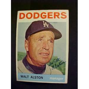 Walt Alston Los Angeles Dodgers #101 1964 Topps Autographed Baseball 
