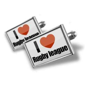  Cufflinks I Love rugby league   Hand Made Cuff Links A 