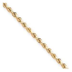  10K Yellow Gold 3mm Handmade Diamond Cut Rope 24 Chain Jewelry