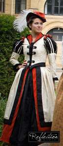 Tudors Court Anne Boleyn Renaissance Dress gown Jacket Silk Black 