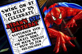 Spiderman Birthday Party Invitations  