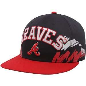   Era Atlanta Braves Navy Blue Red Side Snapback 9FIFTY Adjustable Hat