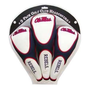 University of Mississipps 3 Pack Zippered Golf Headcovers 