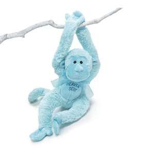   Plush Blue Heaven Sent Monkey   Perfect for Attaching to Crib Baby
