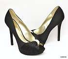 NEW* BCBG Black Lark Satin Pump Shoes 10 $250  