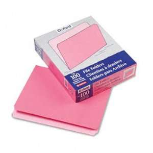  Two Tone File Folders, Straight Cut, Top Tab, Letter, Pink 