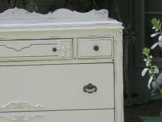 GORGEOUS Shabby ANTIQUE BEDROOM DRESSER CHEST~Chic DISTRESSSED WHITE 
