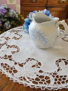 Roses Bobbin & Needle Lace Antique Whitework Doily  