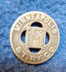 Minneapolis St. Paul Railway street car token. 5/8 in diameter. Nice 