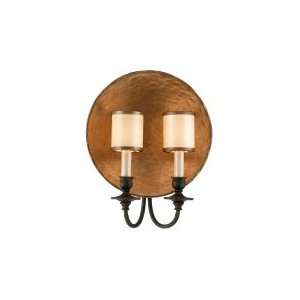   Cymbals 2 Light Wall Sconce in Bronze Leaf with Umb,