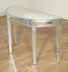 Silver SHERATON MIRRORED Demilune CONSOLE TABLE w/ Mirror Top mod001as 