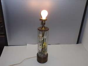 Vintage Working Glass and Metal Table Lamp Wax Flowers Metal Light 